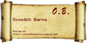 Ozsváth Barna névjegykártya